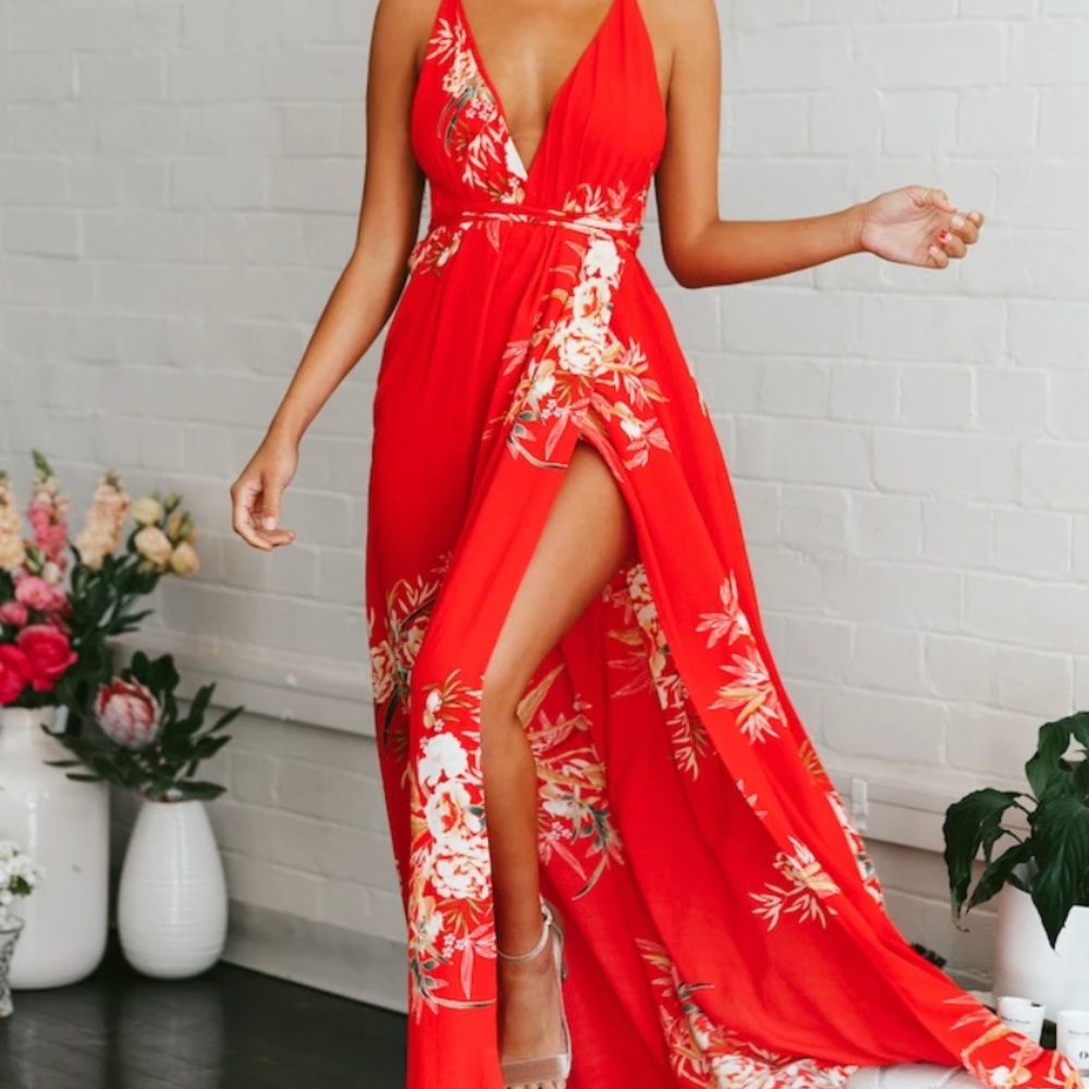 Hello Molly Red Maxi Dress S-M
